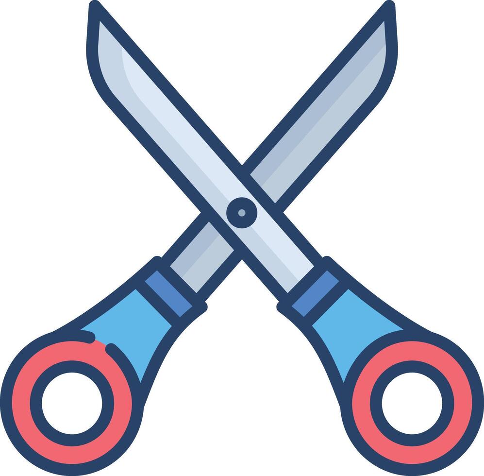 secissor linear color illustration vector