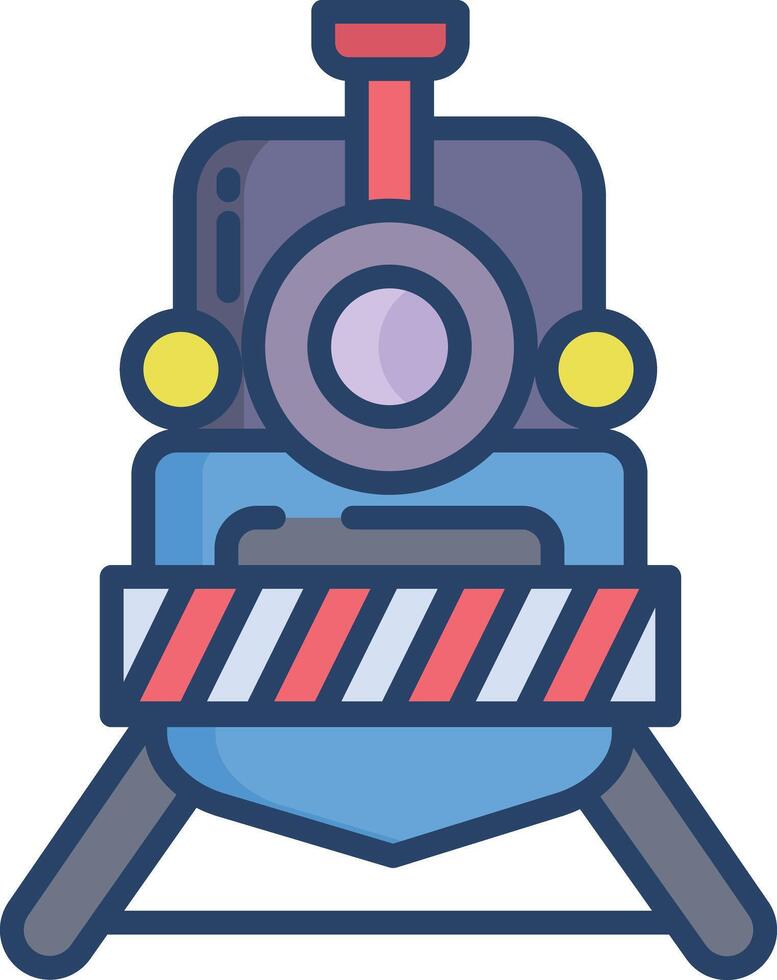 Train linear color illustration vector