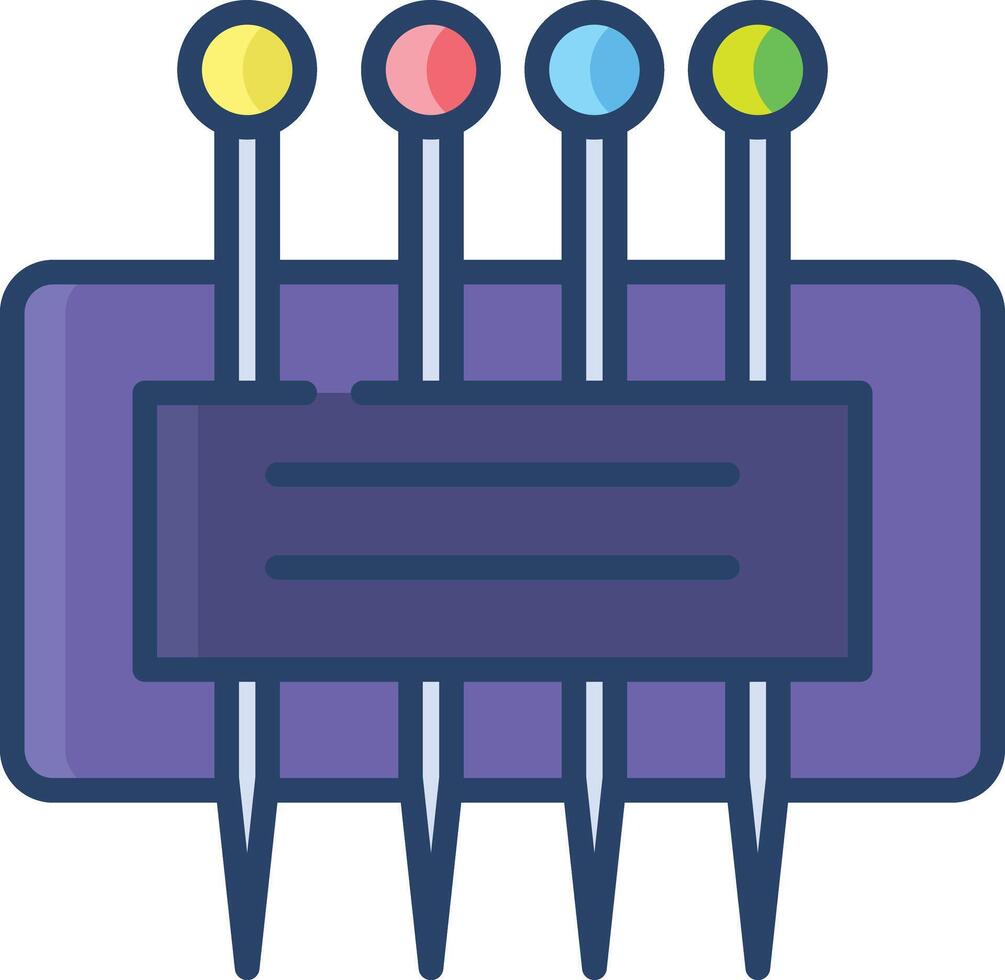 Machine needles linear color illustration vector