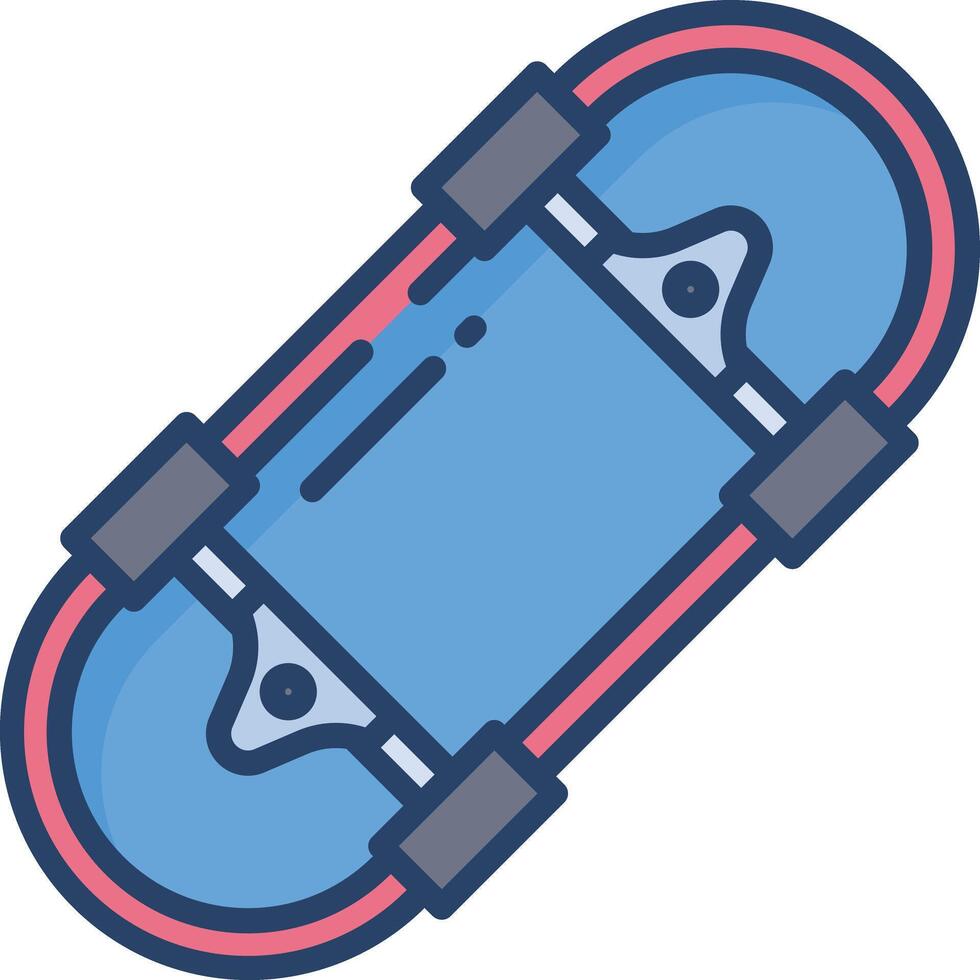 Skateboard linear color illustration vector