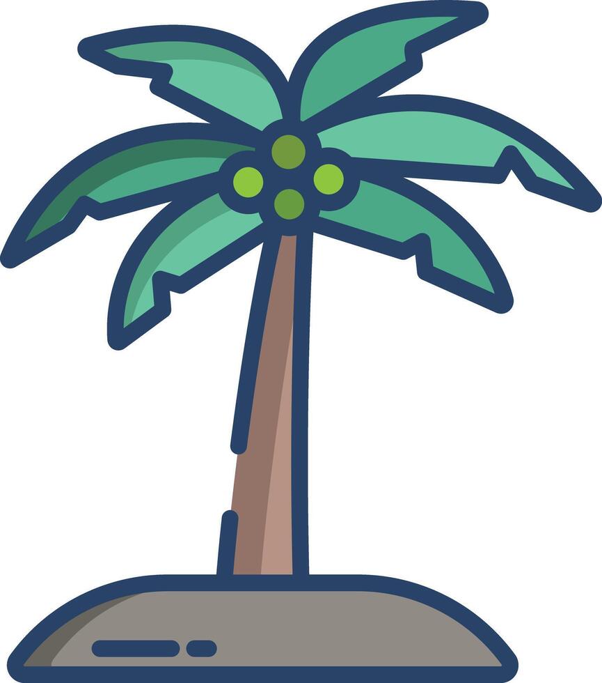 Palm Tree linear color illustration vector
