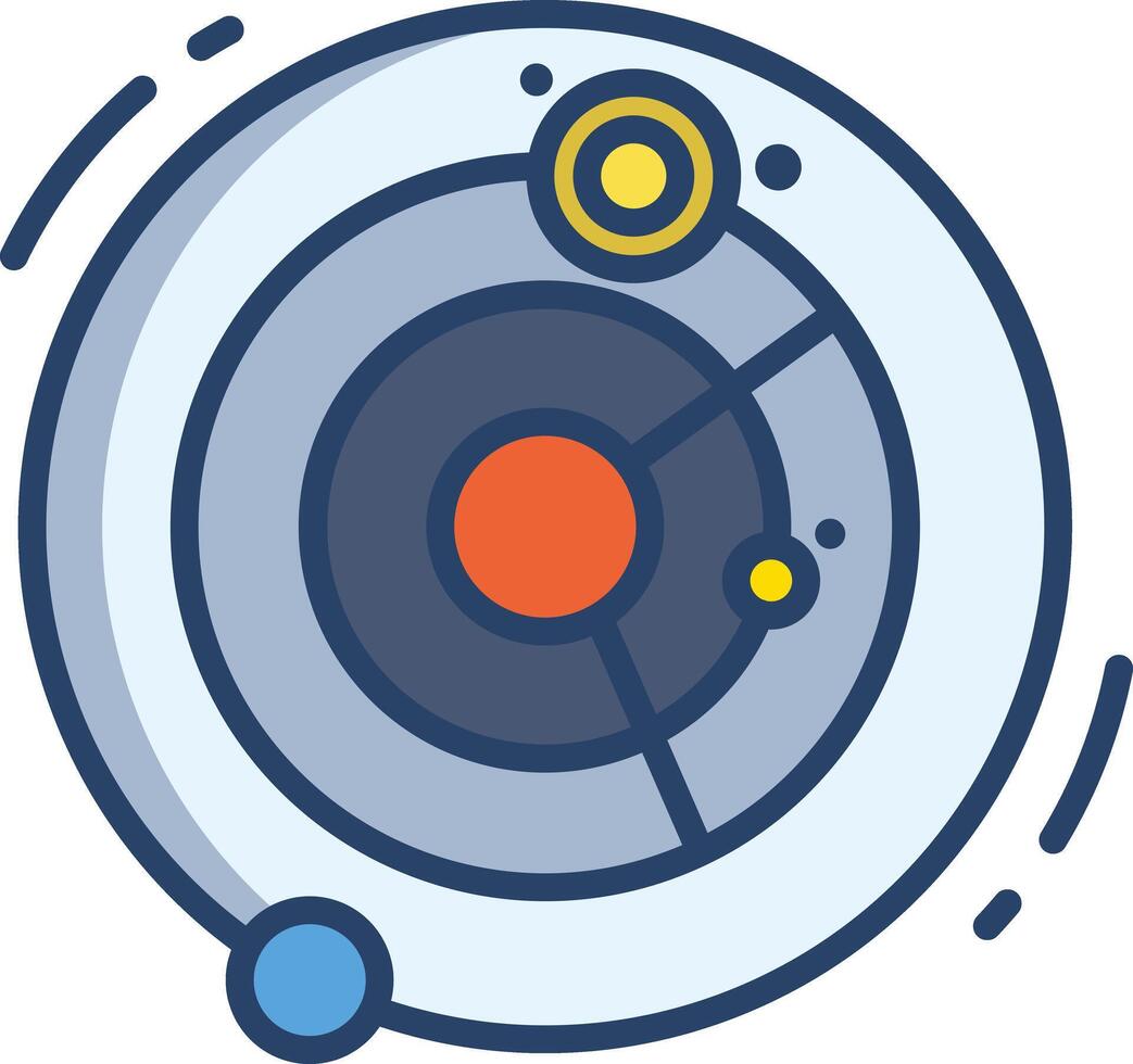 Solar system linear color illustration vector