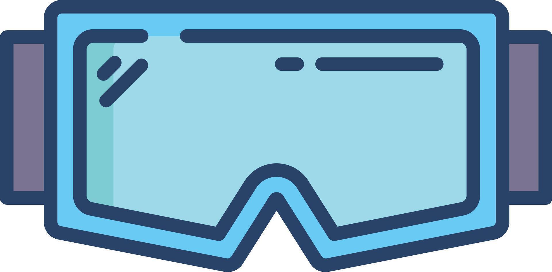 Goggles linear color illustration vector