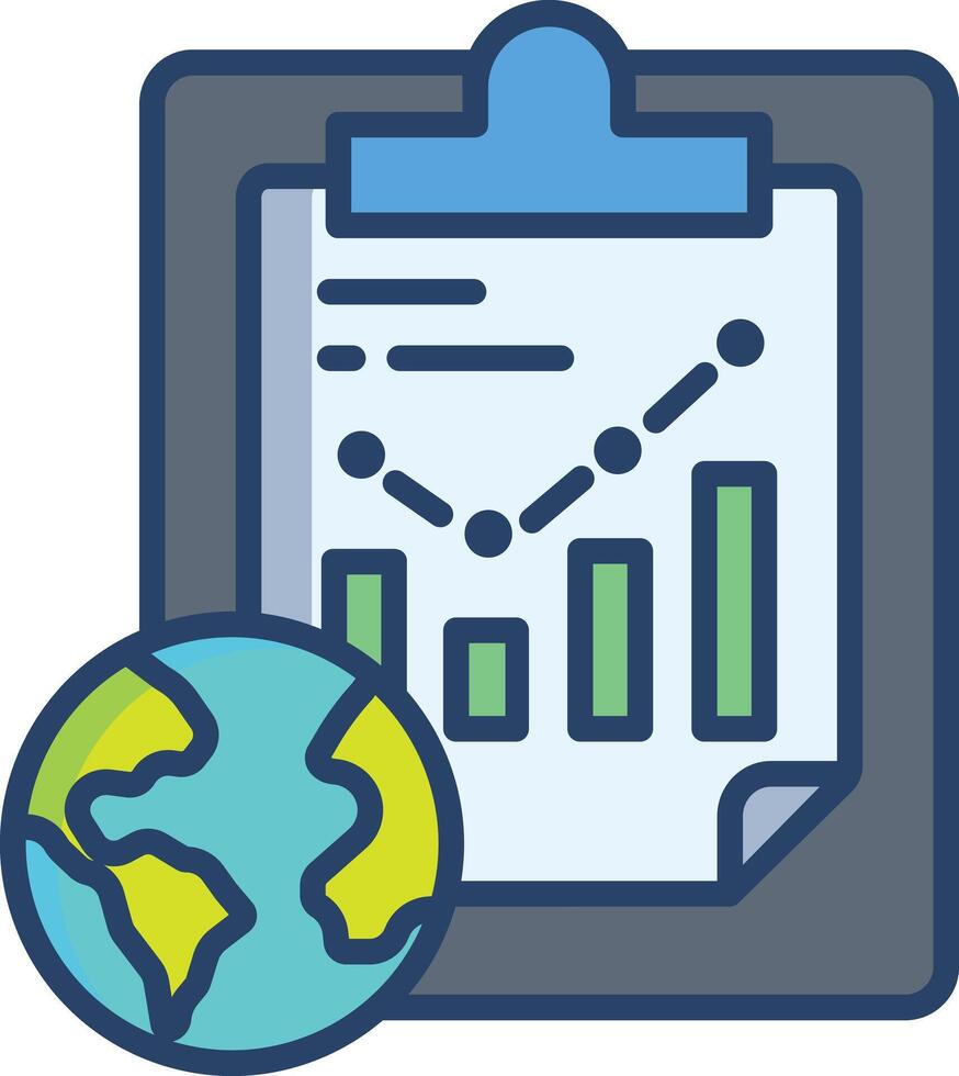 Earth Report linear color illustration vector