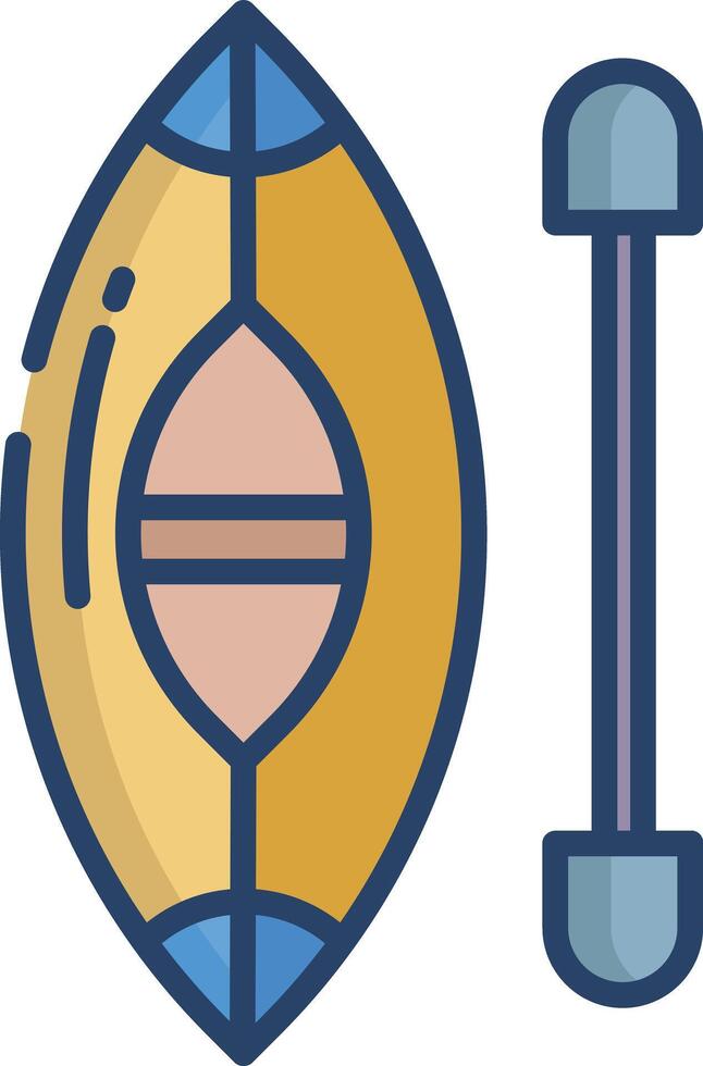Canoe linear color illustration vector