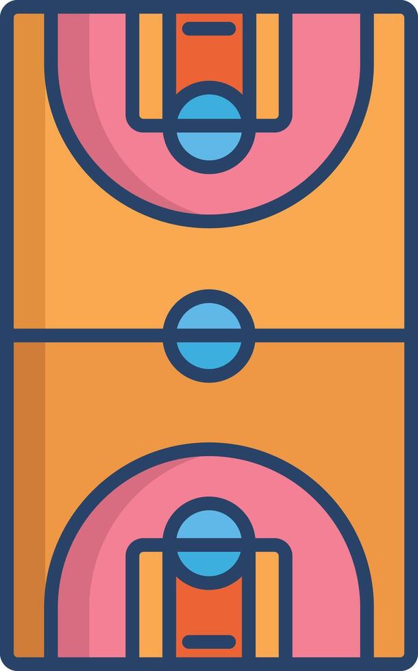 Basketball Stadium linear color illustration vector