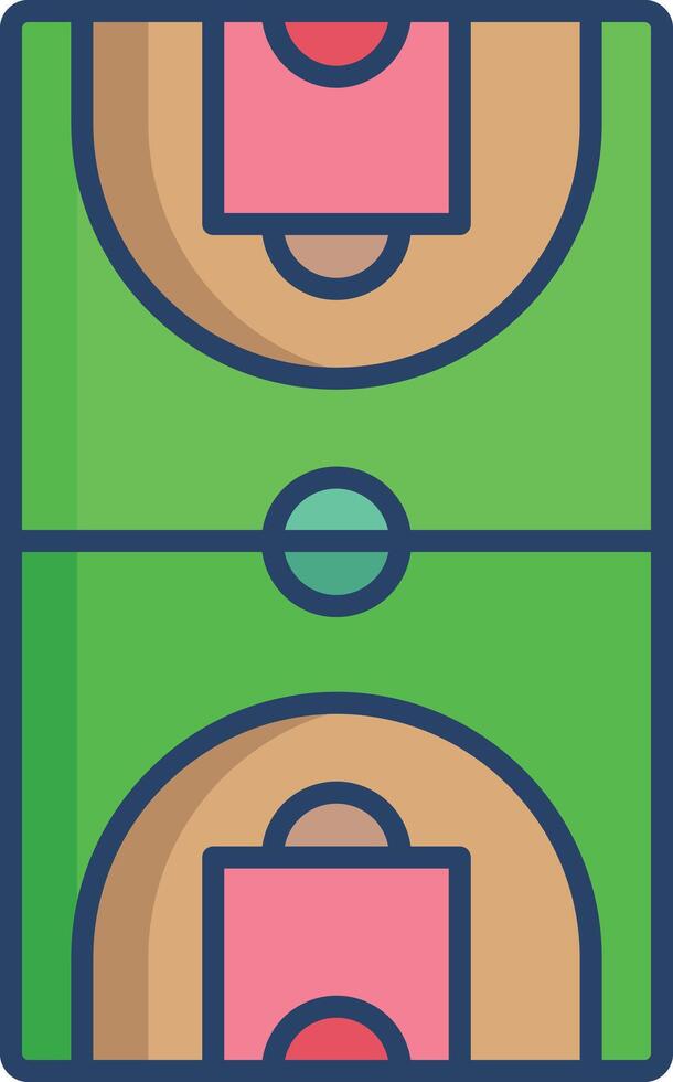 Volleyball Stadium linear color illustration vector