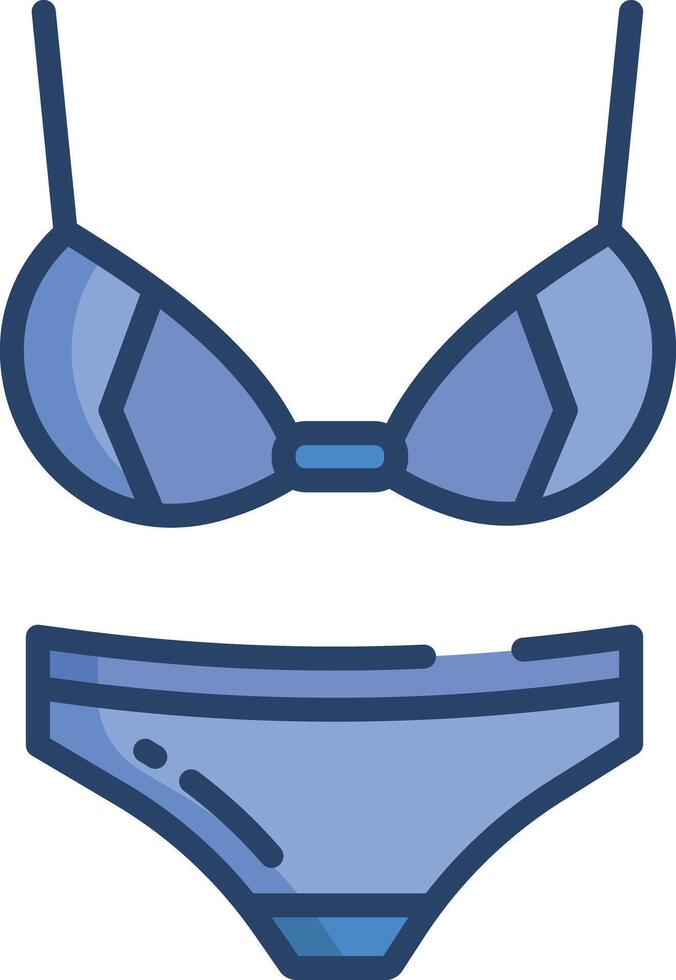 Bikini linear color illustration vector