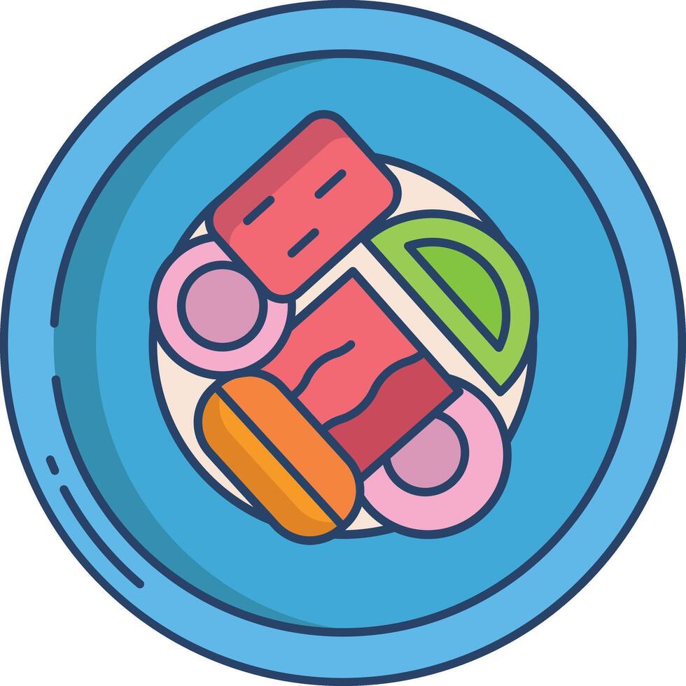 Maki california linear color illustration vector