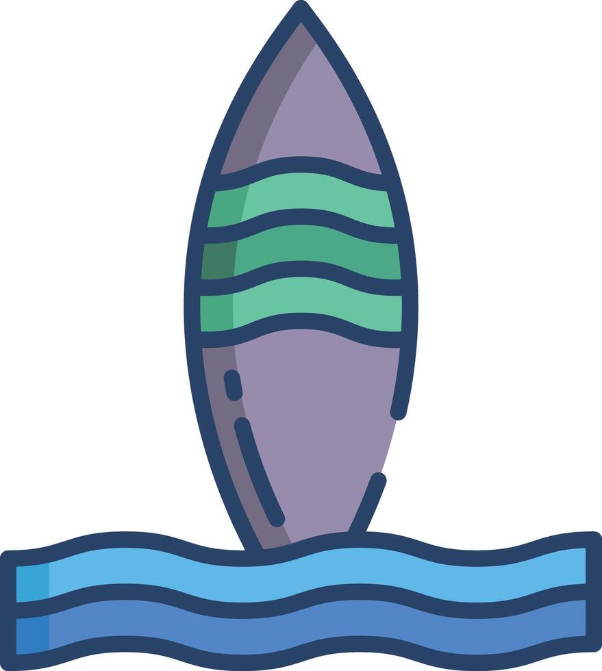 surfing linear color illustration vector