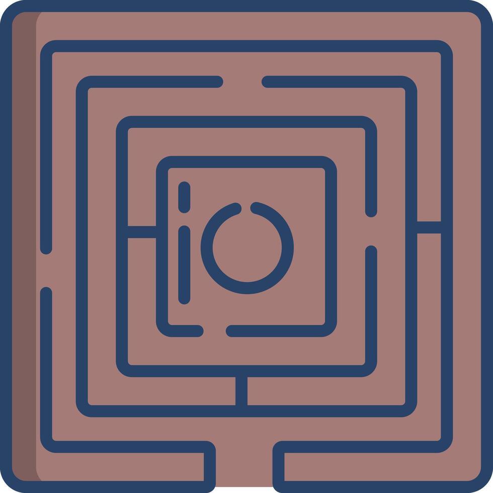 Labyrinth linear color illustration vector