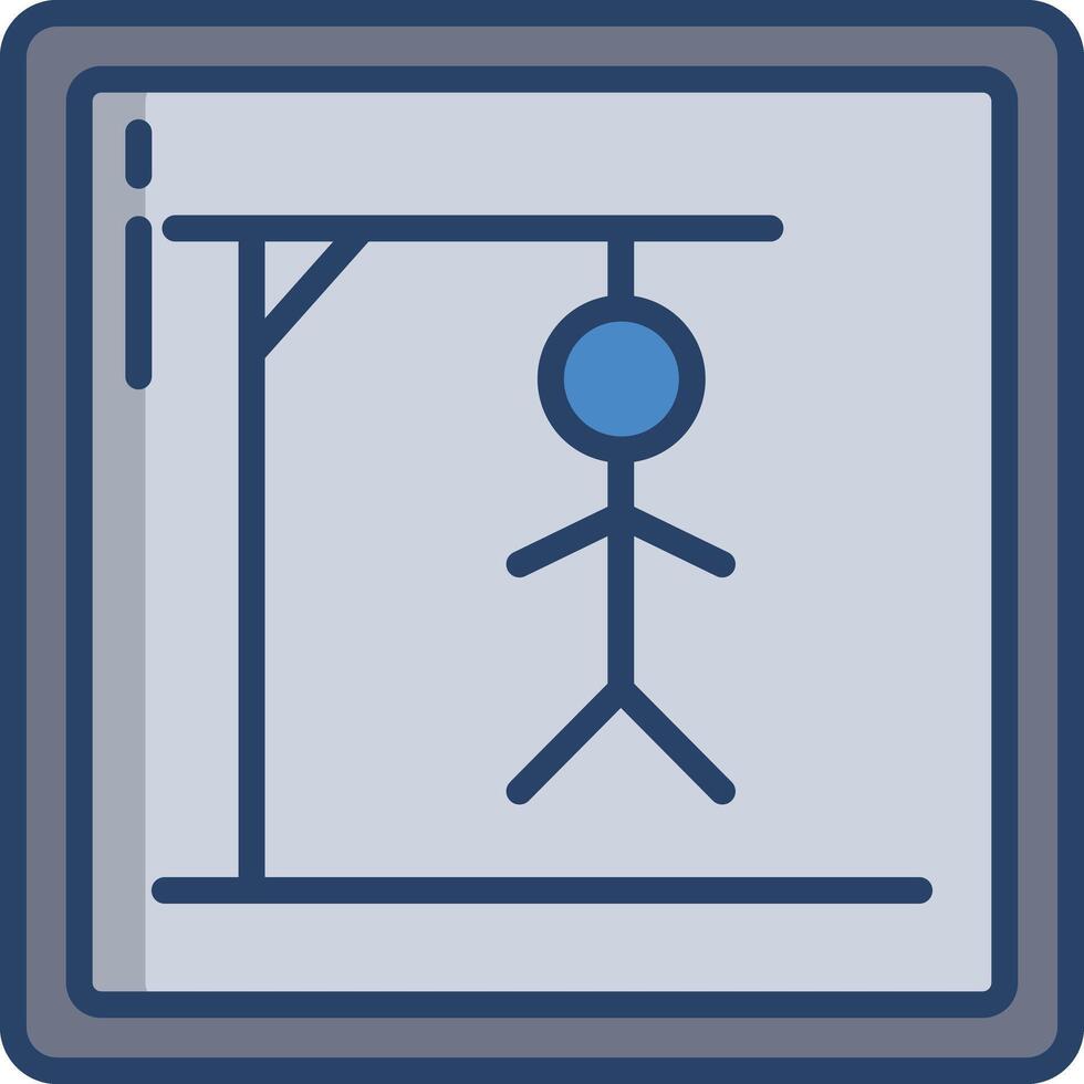 Hangman game linear color illustration vector