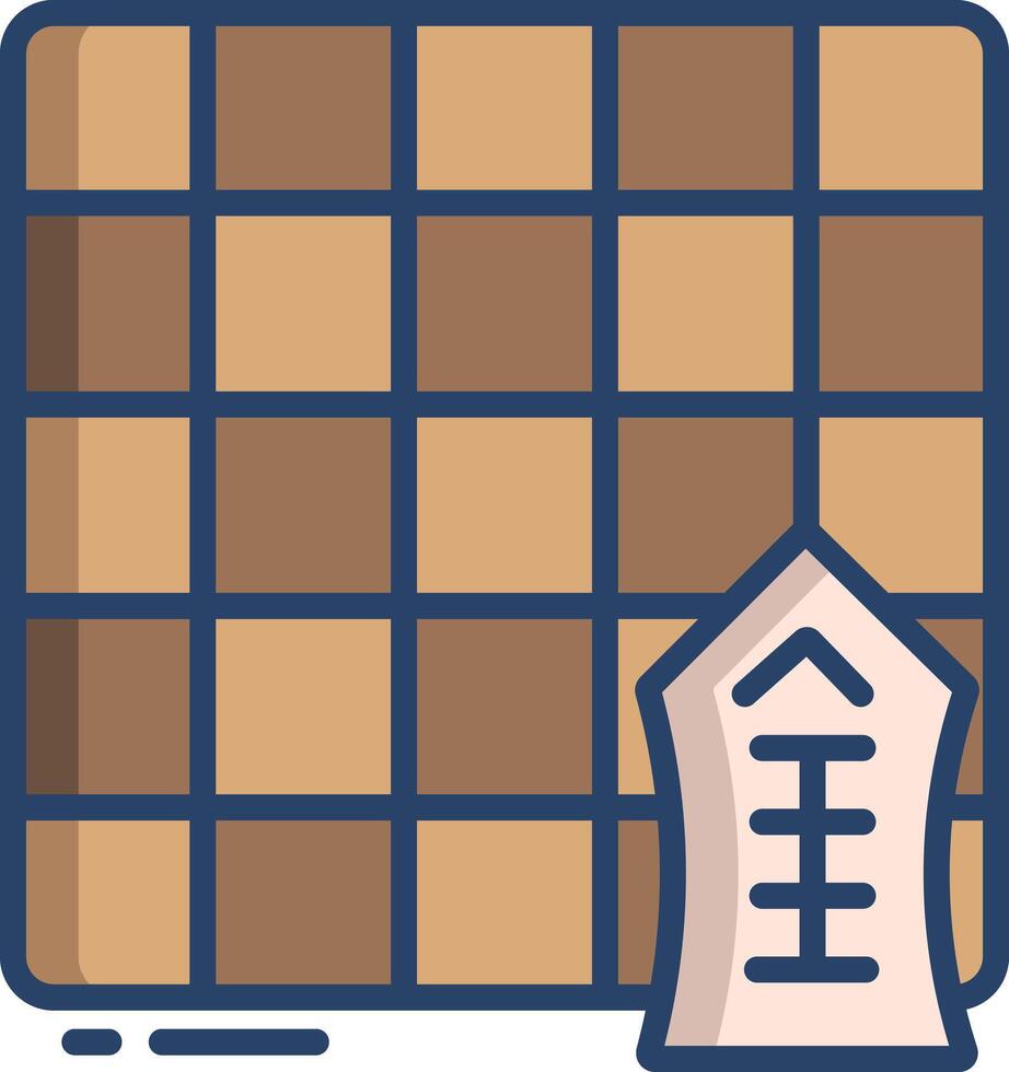 Shogi board linear color illustration vector
