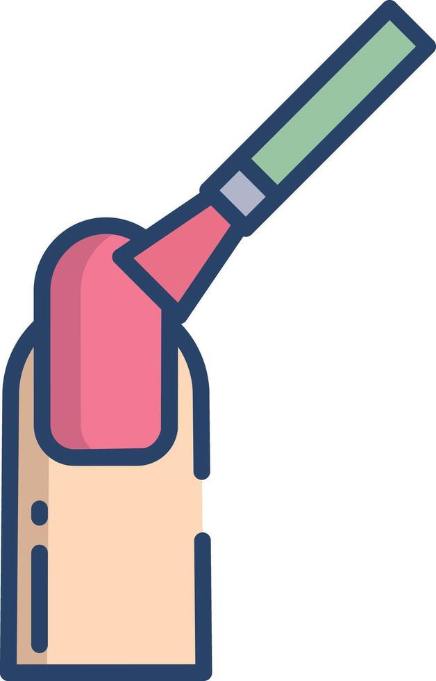 Nail Polish linear color illustration vector