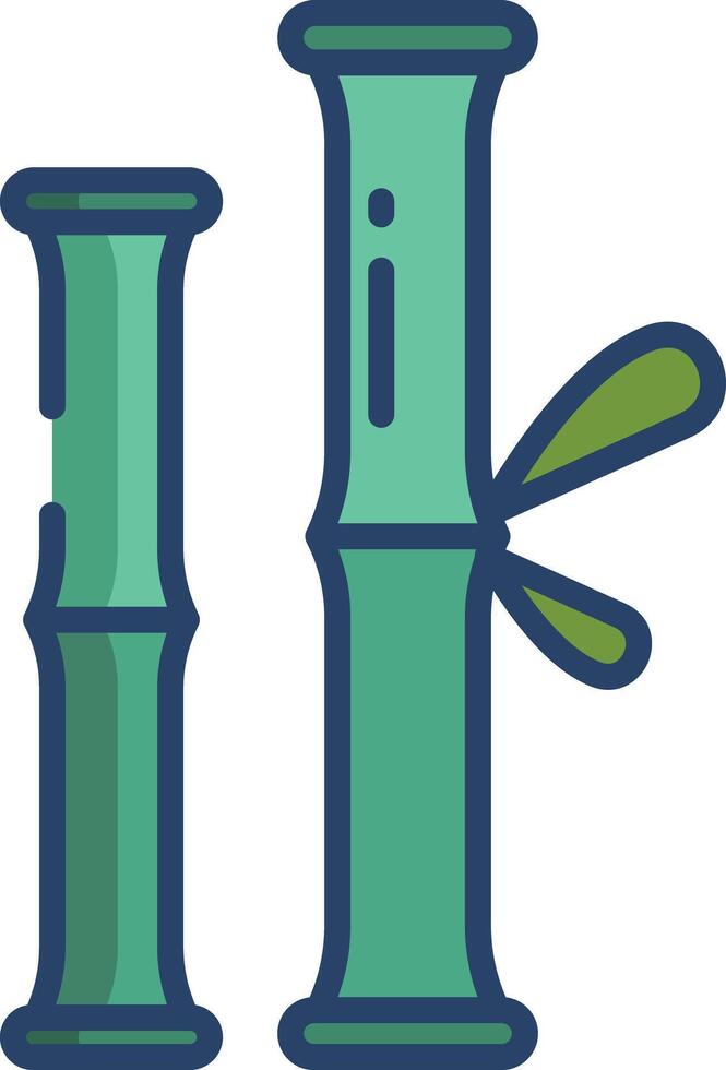 Bamboo linear color illustration vector