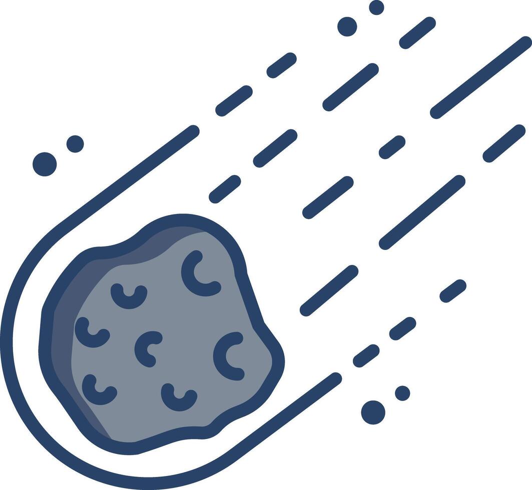 Asteroid rock linear color illustration vector