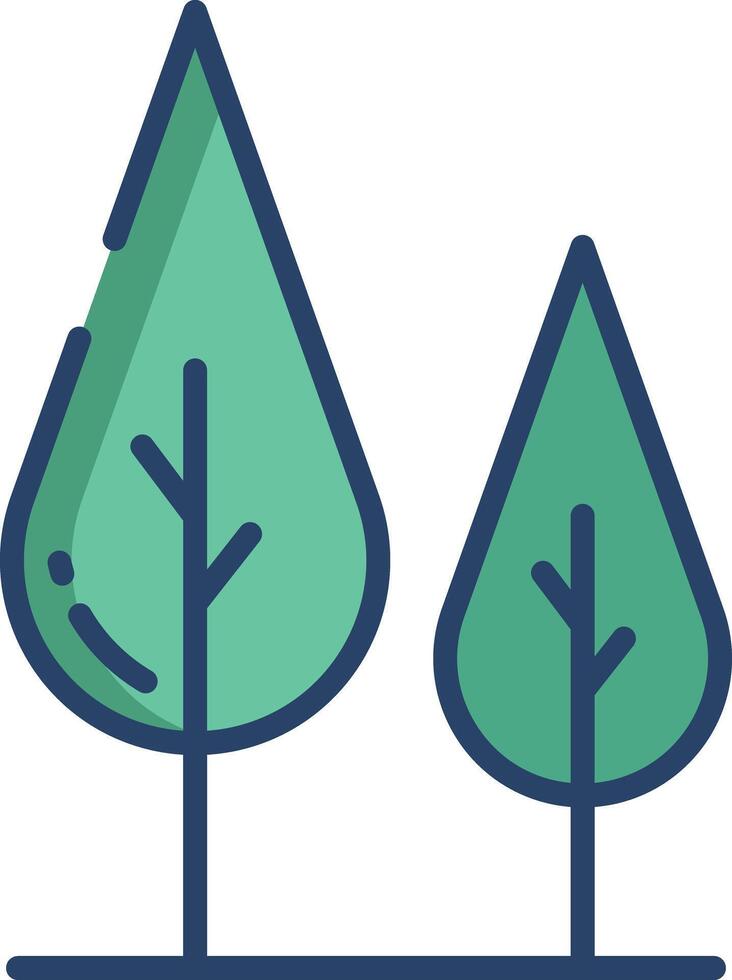 Tree linear color illustration vector