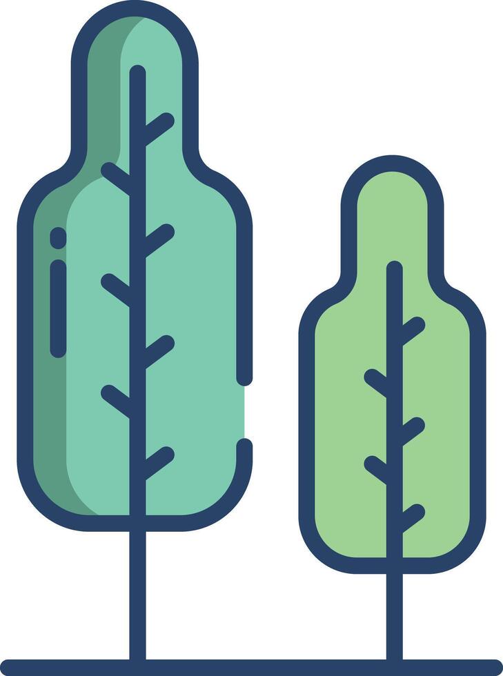 Tree linear color illustration vector