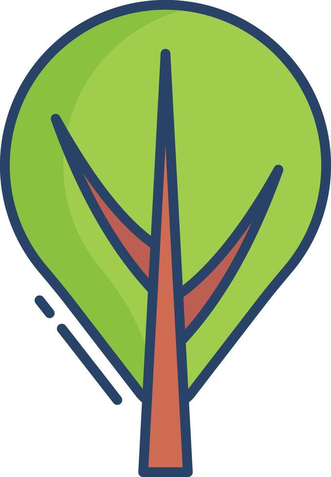 tree linear color illustration vector