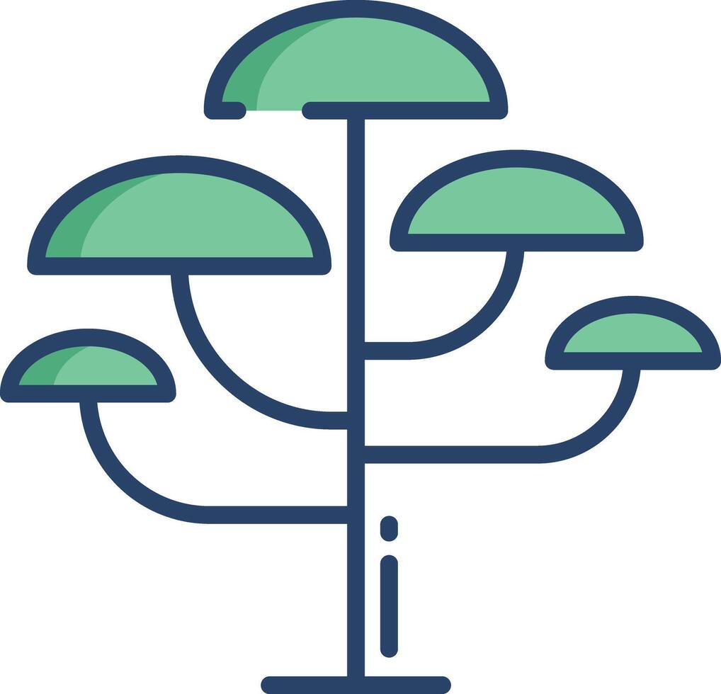 Tree linear color illustration vector