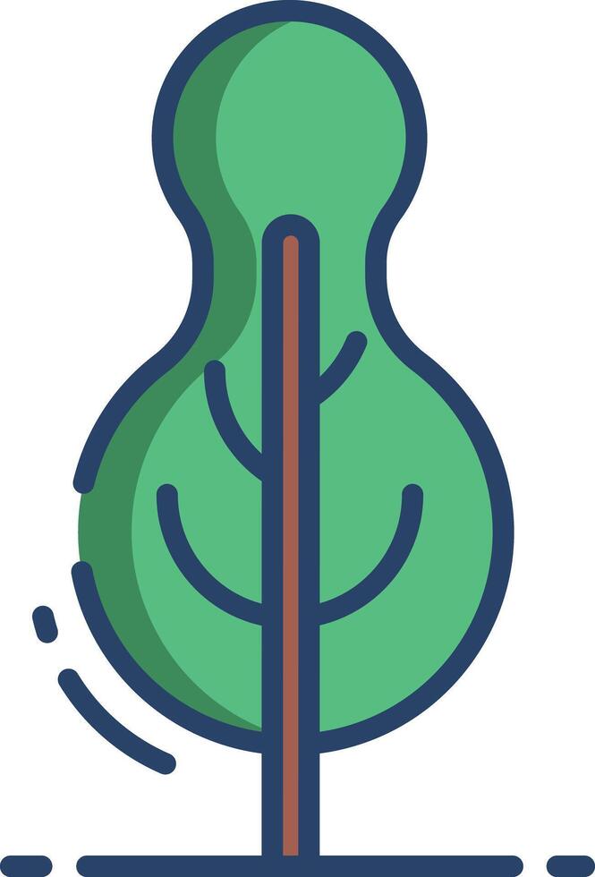 Tree linear color illustration vector