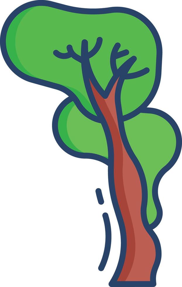 tree linear color illustration vector