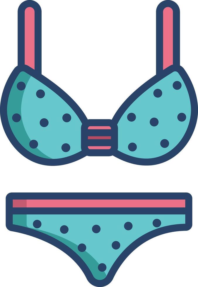Bikini linear color illustration vector