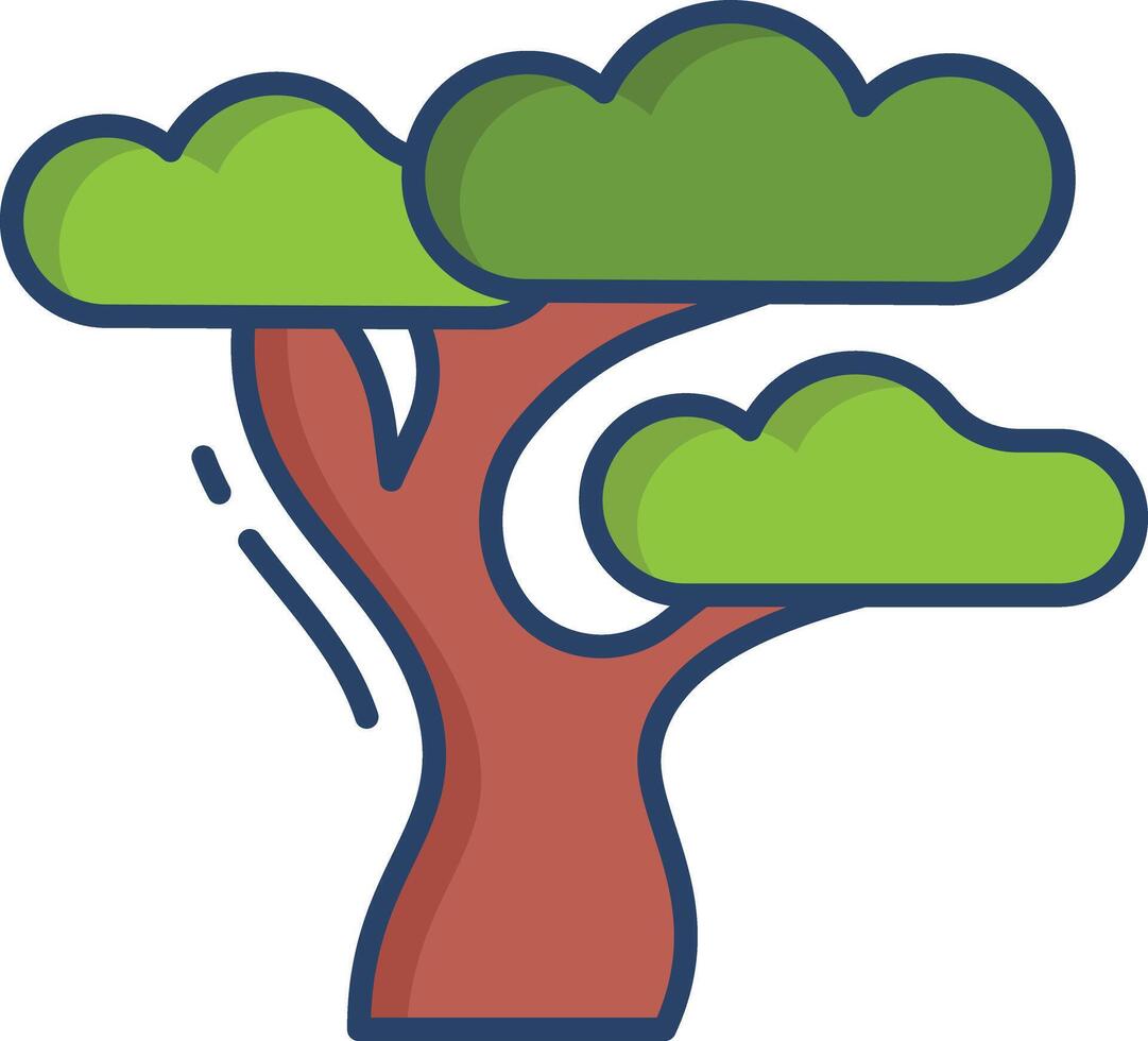 aspen tree linear color illustration vector