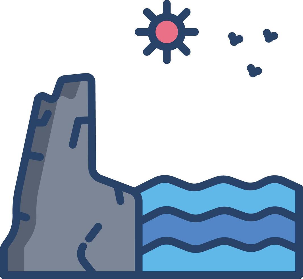 island linear color illustration vector