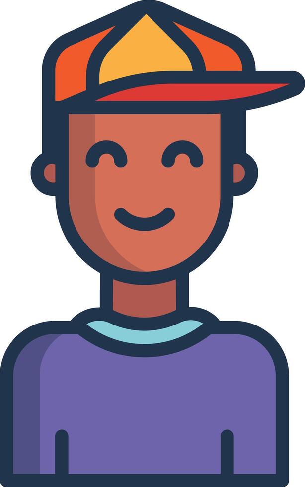 Man, male avatar linear color illustration vector