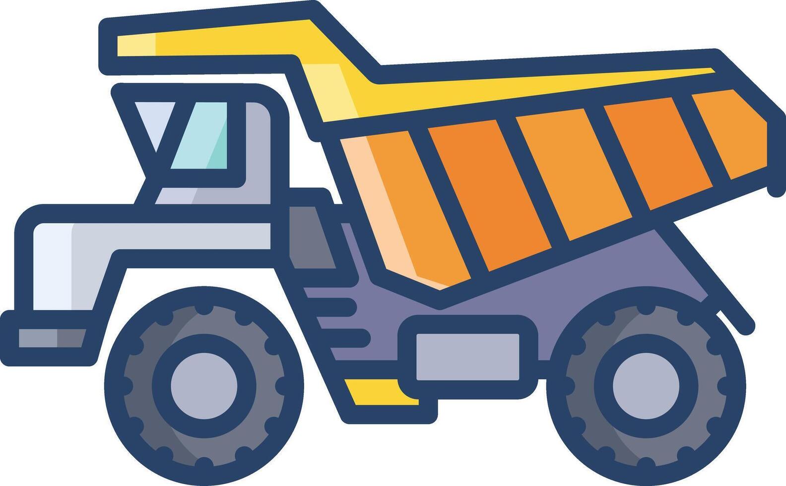 Loading truck linear color illustration vector