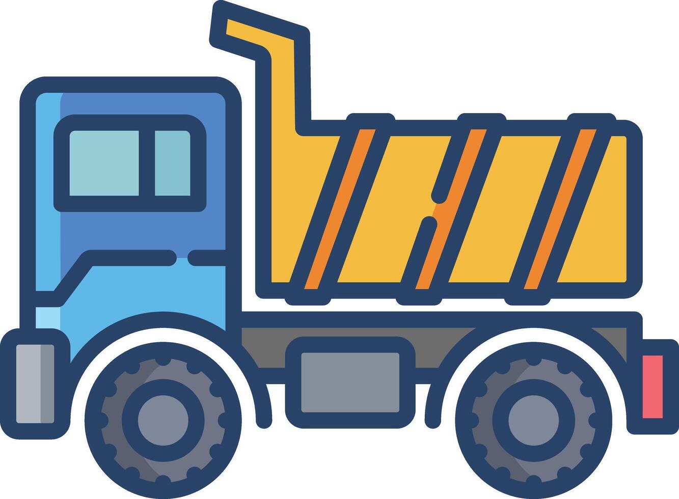 Loading truck linear color illustration vector