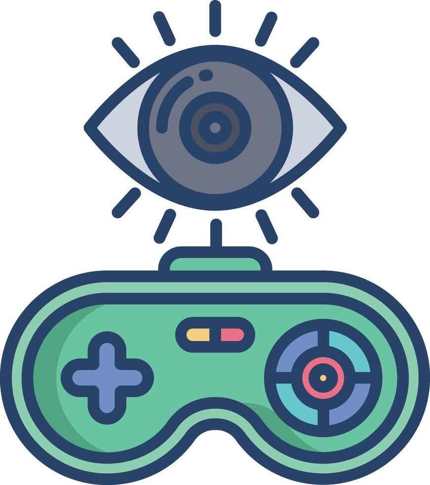 gamepad linear color illustration vector