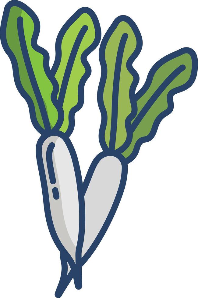Radish linear color illustration icon vector