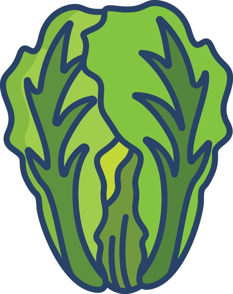 Chinese cabbage linear color illustration vector