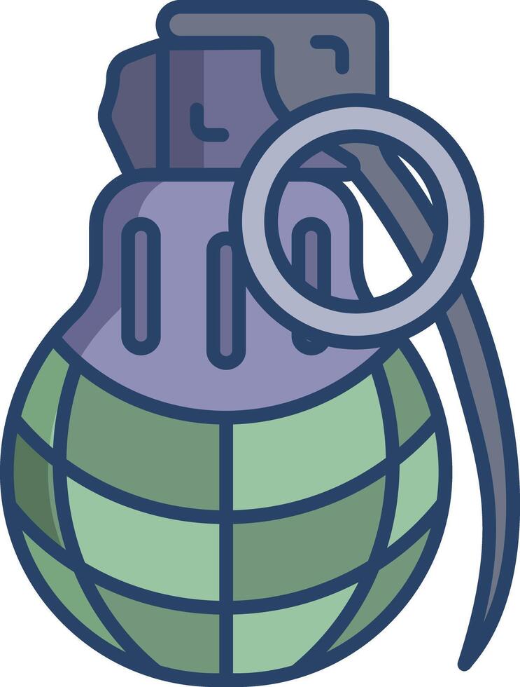 Grenade linear color illustration vector