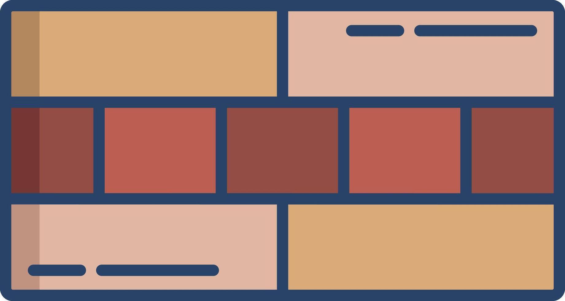 wall linear color illustration vector