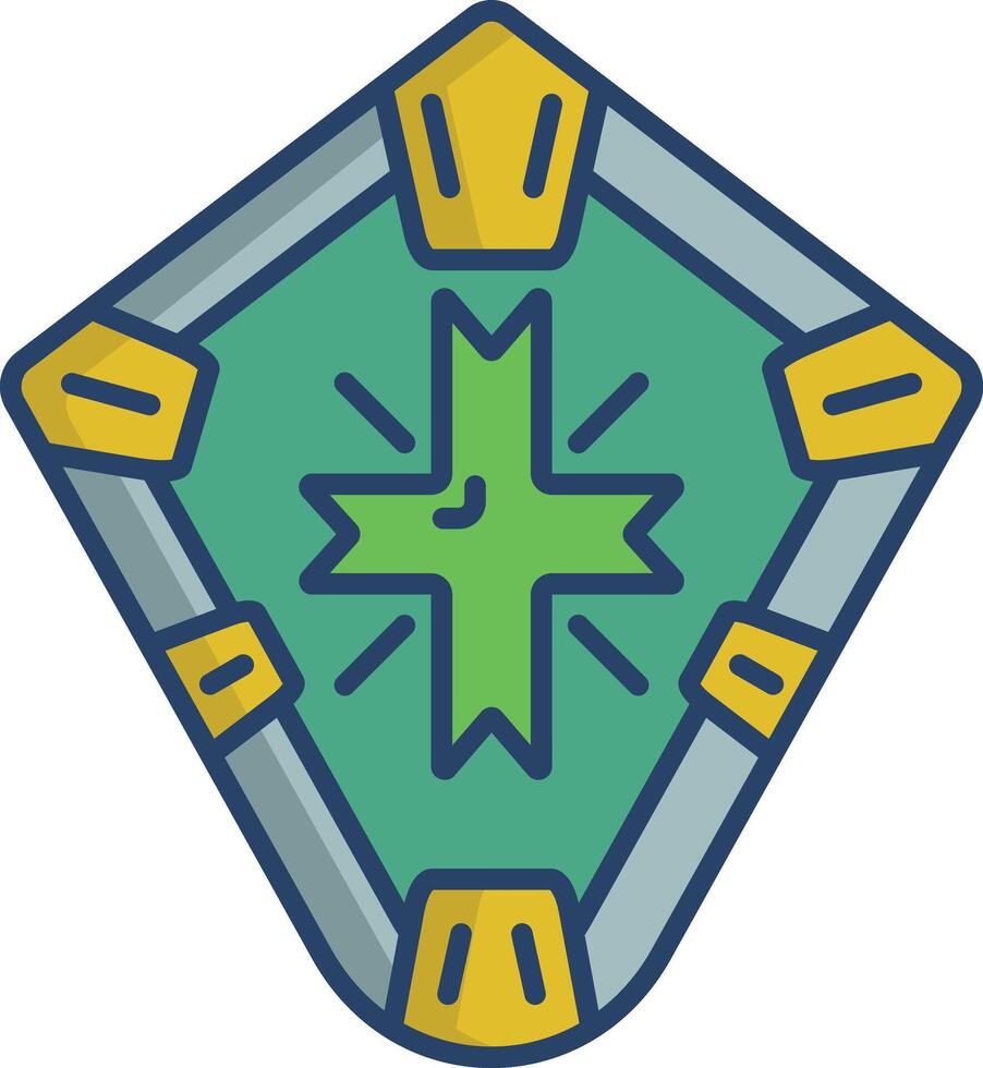 shield linear color illustration vector