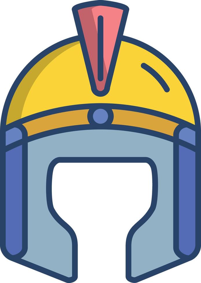 Greek helmet linear color illustration vector