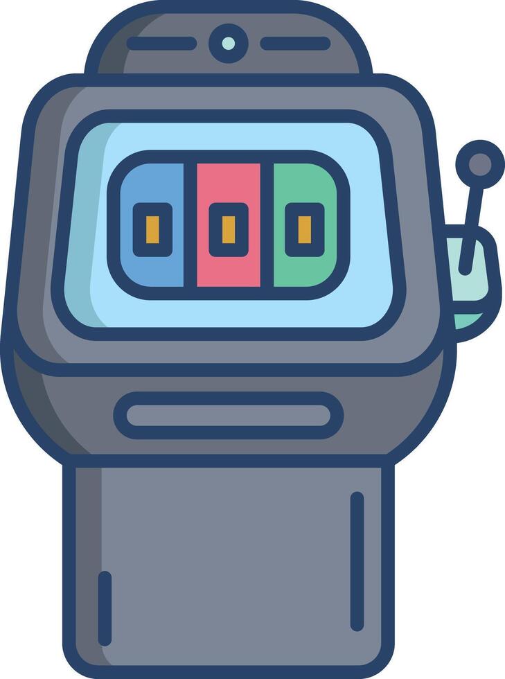Casino machine linear color illustration vector