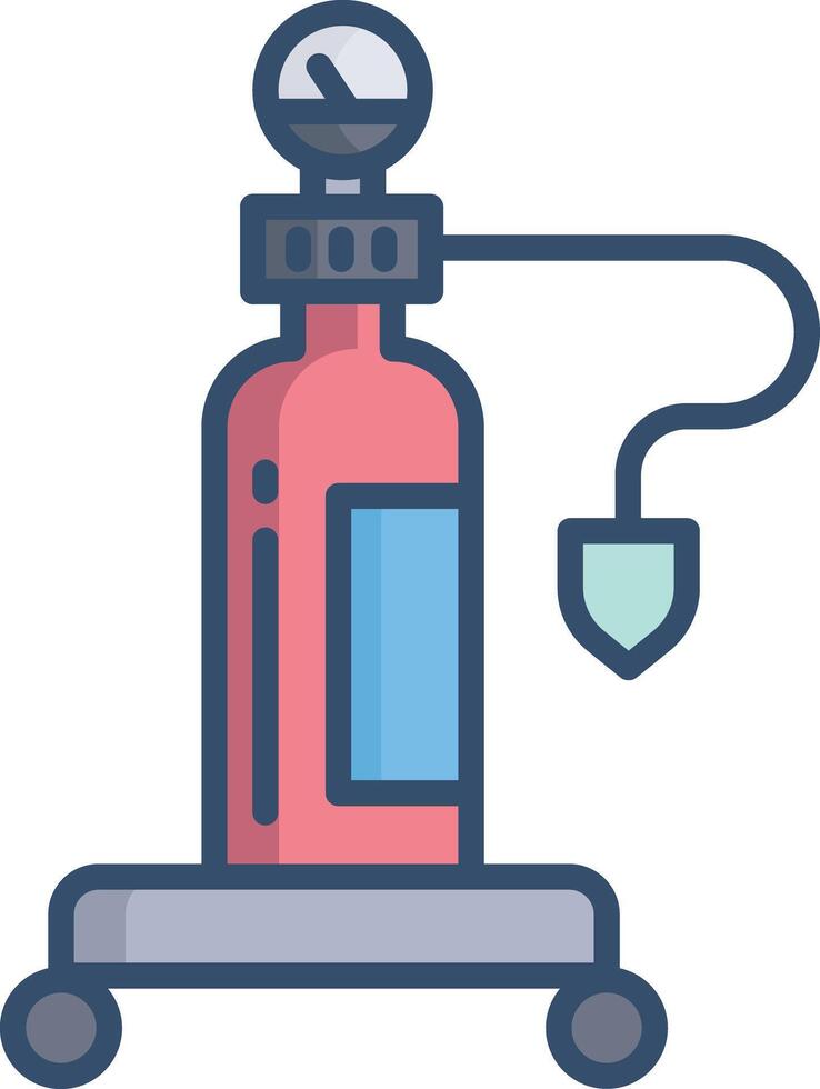Oxygen linear color illustration vector