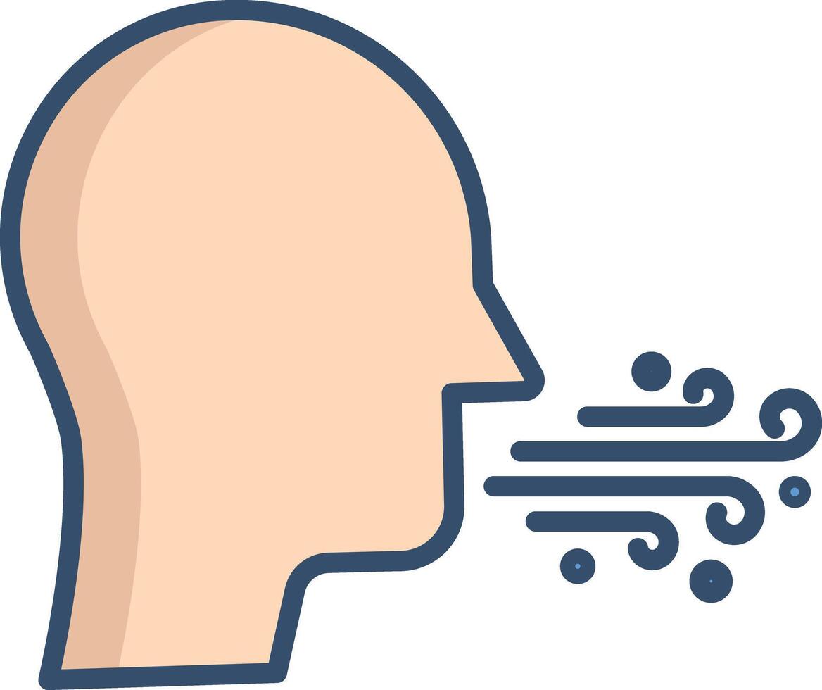 Cough linear color illustration vector