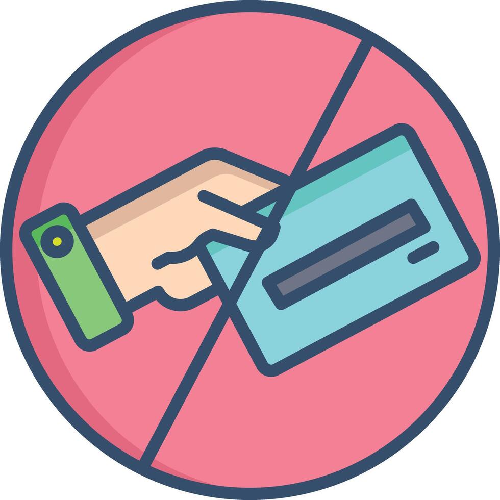 No Card linear color illustration vector