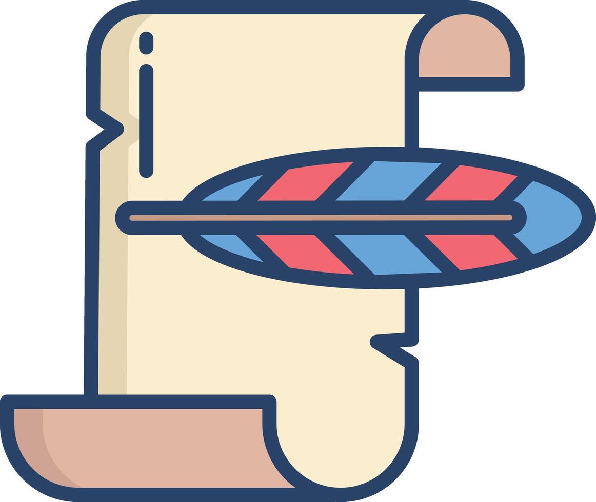 Quill linear color illustration vector