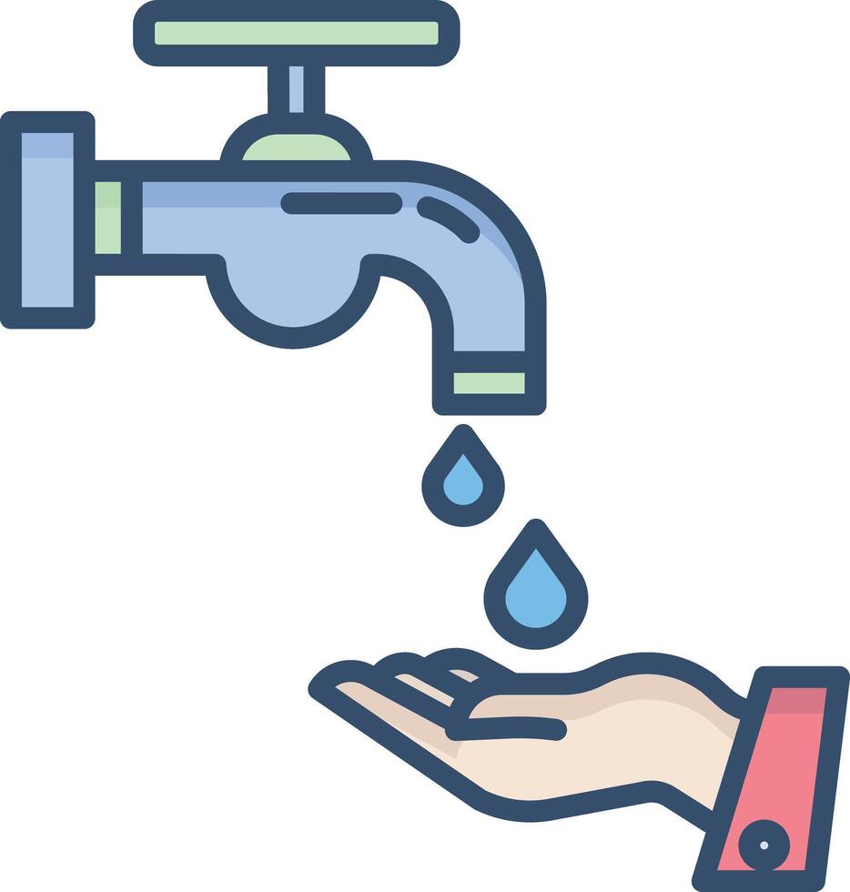 Wash linear color illustration vector