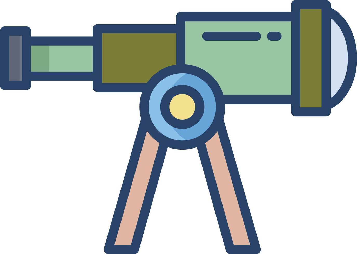 Telescope linear color illustration vector