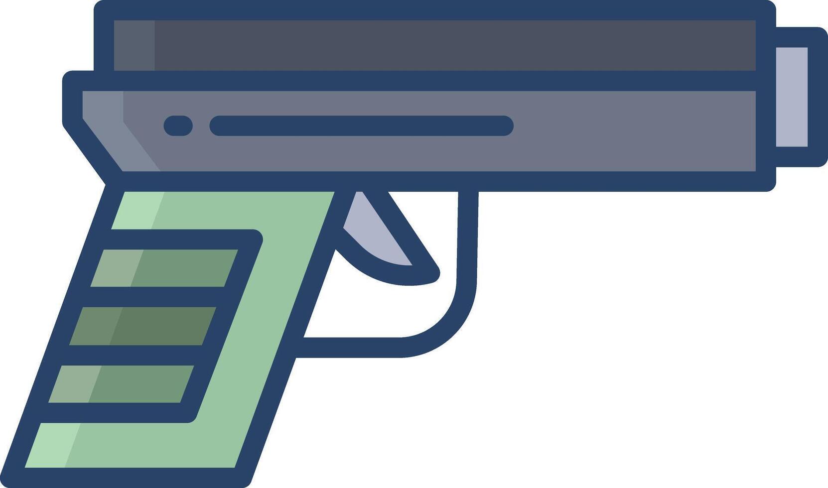 Gun linear color illustration vector