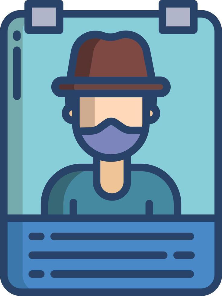Wanted linear color illustration vector
