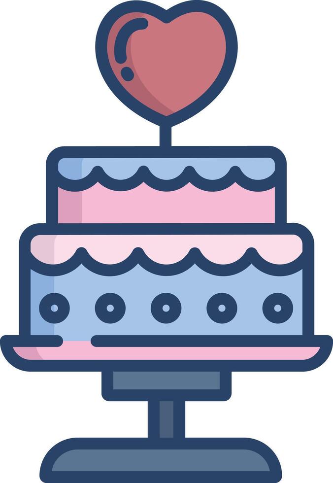 Cake linear color illustration vector