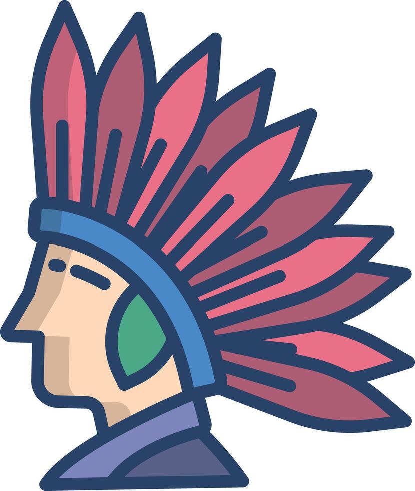 redi ndian2 linear color illustration vector